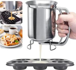 RWEUOQ Teigportionierer Edelstahl Teigportionierer, 900ML Pfannkuchenteigspender,