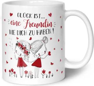 GRAVURZEILE Tasse mit Spruch Glück ist