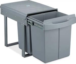 relaxdays Einbaumülleimer 2x 20l grau