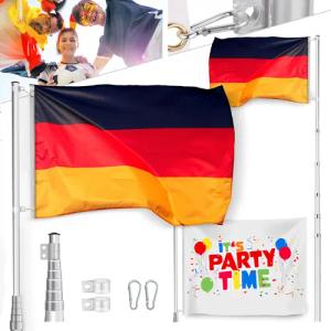 Onbest Fahne Fahnenmast Teleskop Flaggenmast (6-St),