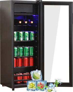 Merax Kühlschrank 128L mit Gefrierfach, Glastür,