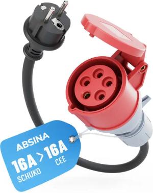 ABSINA 1x Adapter Schuko Stecker auf