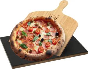 Dolce Mare Pizzastein Set schwarz Holz
