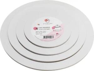 Wenburg Tortenplatte 4er-Set Tortenplatten, Pappe, Cake-Board