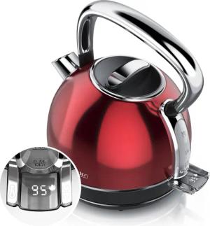 Arendo Wasserkocher Edelstahl Retro Vintage Wasserkessel