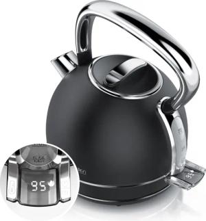 Arendo Wasserkocher Edelstahl Retro Vintage Wasserkessel