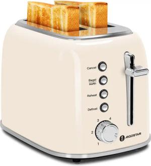 Aigostar Toaster Cream - Retro Edelstahl