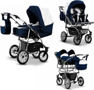 BabyMerc Zwillings-Kombikinderwagen City Twin 4 in