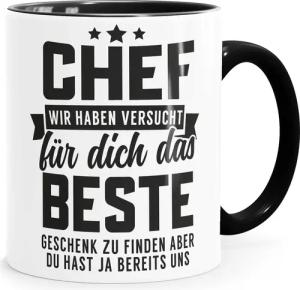 MoonWorks Tasse Kaffee-Tasse Spruch Chef Wir