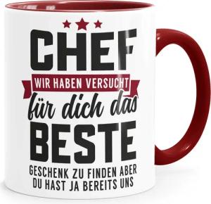 MoonWorks Tasse Kaffee-Tasse Spruch Chef Wir