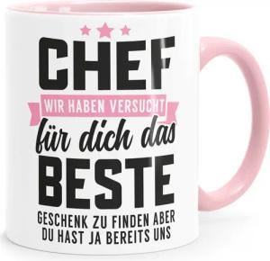 MoonWorks Tasse Kaffee-Tasse Spruch Chef Wir