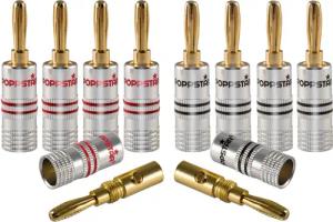 Poppstar High End Bananenstecker für Lautsprecherkabel