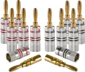 Poppstar High End Bananenstecker für Lautsprecherkabel