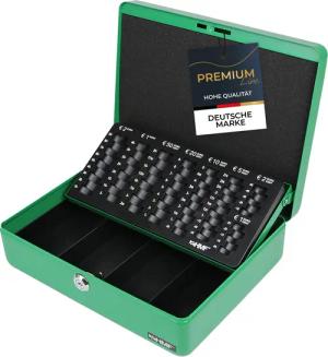 HMF Geldkassette abschließbare Bargeldkasse mit EURO-Münzzählbrett