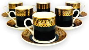 Cinar Kaffeeservice Luxus Gold Espressotassen 12