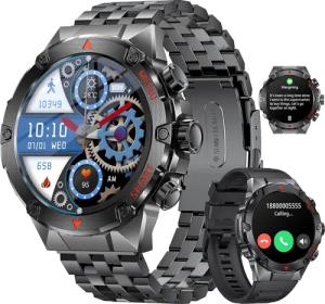 HYIEAR Smartwatch Herren mit Telefonfunktion/1,43"Fitnessuhr,Sport SmartWatch