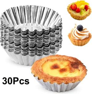 ZEUOPQ Backform 30 Stück Eierkuchenform, Aluminium-Puddingform,
