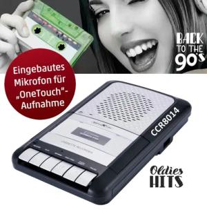 Reflexion CCR8014 Retro Kassettenrecorder Diktiergerät Kassetten