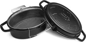 BURNHARD Grilltopf Gusseisen, Gusseisen, Bräter mit