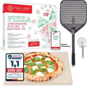 Pizza Lover Pizzastein Pizzastein-Set - Pizzaschieber