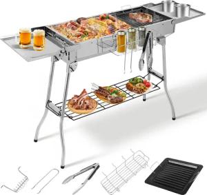 TLGREEN Holzkohlegrill BBQ Charcoal Grill mit