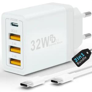 GreenHec Schnellladegerät USB-C mehrfach Charger Handy