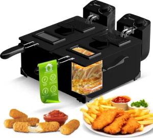 TurboTronic by Z-Line Kaltzonenfritteuse Doppel-Fritteuse 3600W,
