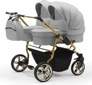 BabyMerc Zwillingswagen Duet Lux Gold 2