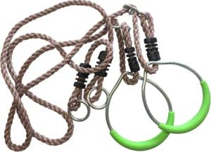 Loggyland Turnring Metall-Turnringe mit Seil, apfelgrün,