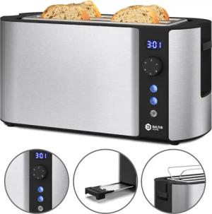 Balter Toaster TS-04-LCD Edehlstahl Silber, Langschlitz,