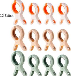 XDeer Wäscheklammern 9/12PCS Klammern für Strandtuch,Große