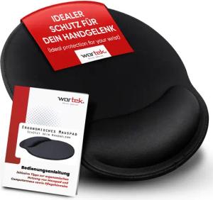 wortek Mauspad Ergonomisches Mousepad mit Handgelenkauflage,