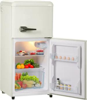 MODFU Kühlschrank Kühl-Gefrierkombination, Doppeltür, mit LED-Licht,