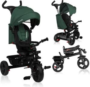 lionelo Dreirad-Kinderwagen HAARI, Elternlenkung, Zusammenklappbar, Tasche
