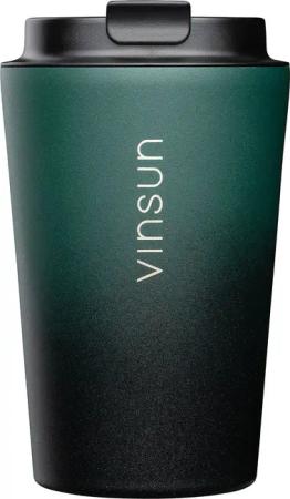 Vinsun Thermobecher Isolierbecher 350ml Schwarz, Grün