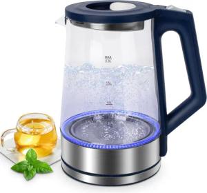 BRAIDOL Wasserkocher Edelstahl Glaswasserkocher mit LED