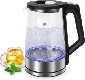 BRAIDOL Wasserkocher Edelstahl Glaswasserkocher mit LED