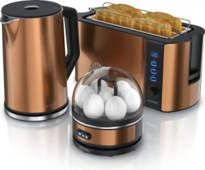 Arendo Frühstücks-Set (3-tlg), Wasserkocher 1,5l, 4-Scheiben
