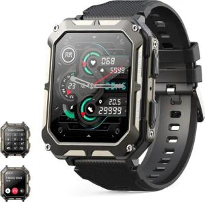 autolock Robuste Smartwatch,Fitness Armbanduhr,Militär mit Telefonfunktion