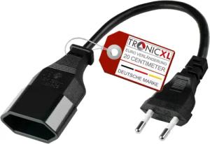 TronicXL Kurzes 0,2m Euro Verlängerungskabel Verlängerung