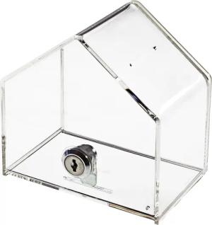 HMF Geldkassette Spendenbox 46911, Acryl Spendenhaus