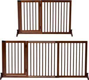 PawHut Hundegitter Freistehendes Hundeschutzgitter aus Holz
