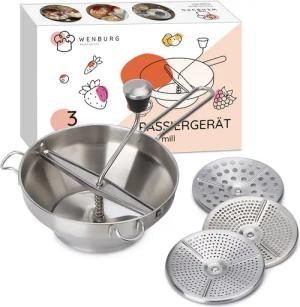 Wenburg Passiersieb rostfreier Edelstahl, mit 3