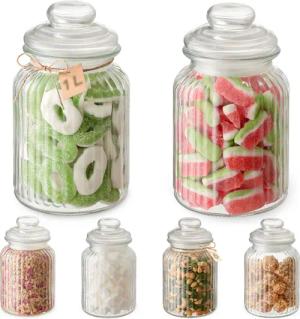 Praknu Vorratsglas 6er Set Bonbonglas mit