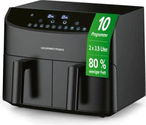 GOURMETmaxx Heißluftfritteuse Doppelkammer-Heißluftfritteuse 2x 3,5L, Airfryer,