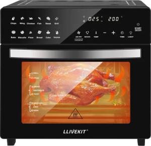 LLIVEKIT Heißluftfritteuse, 1700 W, Temperatur 60-230