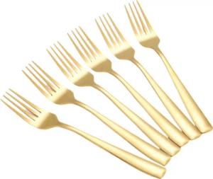 Cheffinger Besteck-Set 6er Set goldene Menügabel