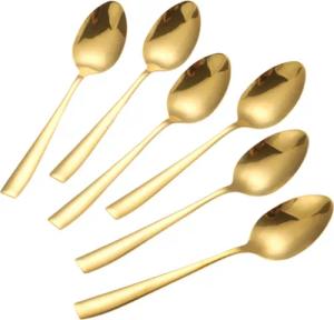 Cheffinger Besteck-Set 6er Set goldene Kaffeelöffel