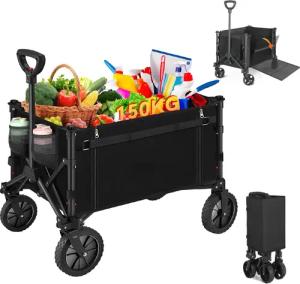 DOPWii Einkaufstrolley Einkaufskorb Faltbarer Camping Bollerwagen,Wagen,