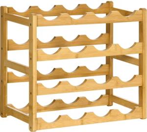 HOMCOM Weinregal Flaschenregal Weinhalter für 16